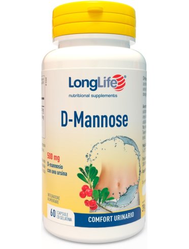 Longlife d-mannose 500 mg - integratore per il benessere delle vie urinarie - 60 capsule