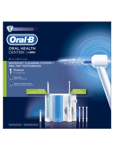 Oral-b center waterjet - kit per pulizia dentale spazzolino elettrico oral-b pro 700 + idropulsore waterjet