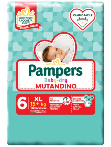 Pampers baby dry mutandino - pannolini taglia 6 - 14 pezzi