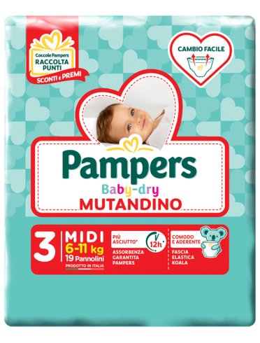 Pampers baby dry mutandino - pannolini taglia 7 - 19 pezzi