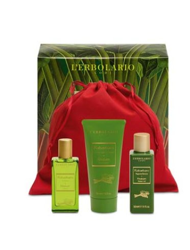 L'erbolario rabarbaro beauty-set da viaggio - profumo 30 ml + bagnoschiuma 50 ml + crema corpo 50 ml