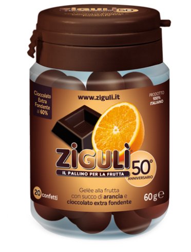 Ziguli gelee gusto arancia e cioccolato fondente 60% 20 confetti 60 g