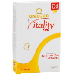 Omegor Vitality 500 - Integratore Omega 3 per il Benessere Cardiovascolare - 60 Capsule