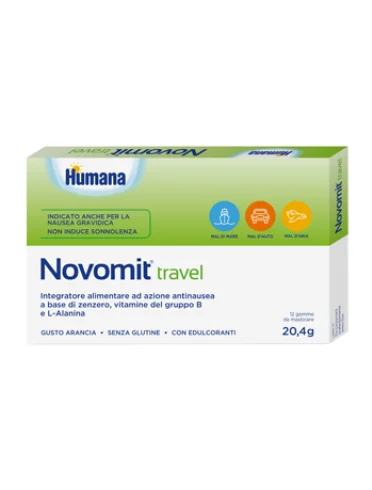 Novomit travel 12 gomme da masticare gusto arancia Novomit travel 12 gomme da masticare gusto arancia