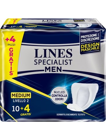 Lines specialist men - assorbente maschile livello 2 - taglia media 14 pezzi