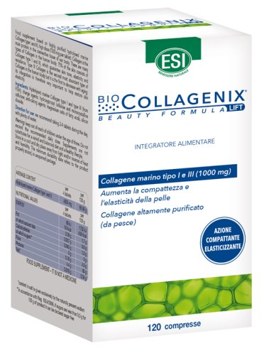 Esi biocollagenix - integratore di collagene marino per la cura della pelle - 120 compresse