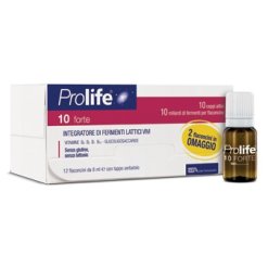 Prolife 10 Forte - Integratore di Fermenti Lattici e Vitamina B - 12 Flaconcini