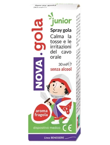 Nova gola junior - spray gusto fragola per la difese delle vie respiratorie - 30 ml Nova gola junior - spray gusto fragola per la difese delle vie respiratorie - 30 ml