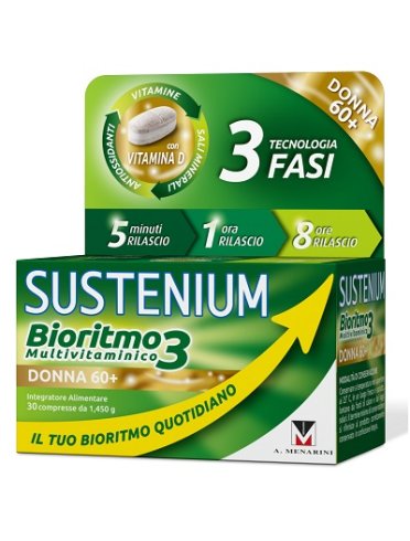 Sustenium bioritmo3 donna 60+ complesso multivitaminico 30 compresse