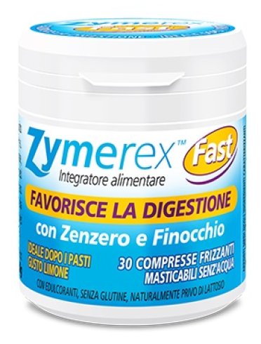 Zymerex fast 30 compresse masticabili con zenzero e finocchio gusto limone