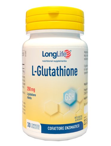 Longlife l-glutathione 250 mg - integratore per il benessere della pelle - 30 compresse