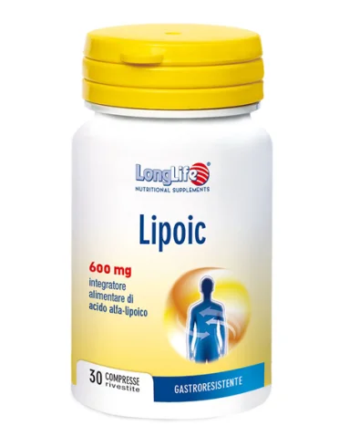 Longlife lipoic 600 mg - integratore di acido alfa-lipoico - 30 compresse Longlife lipoic 600 mg - integratore di acido alfa-lipoico - 30 compresse