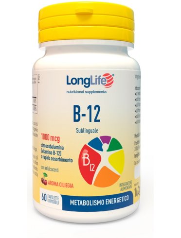 Longlife b-12 1000 mcg - integratore per metabolismo energetico - 60 compresse