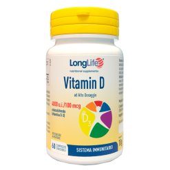 LongLife Vitamin D3 4000 U.I. - Integratore per il Benessere delle Ossa - 60 Compresse