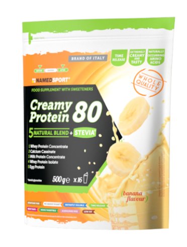 Named sport creamy protein 80 gusto banana - integratore per massa muscolare - 500 g
