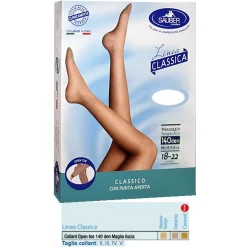 SAUBER COLLANT OPEN TOE MAGLIA LISCIA 140 DEN COLORE NEUTROBEIGE TAGLIA 5 LINEA CLASSICA