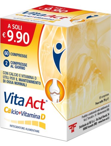 Vita act calcio + vitamina d integratore ossa e denti 60 compresse