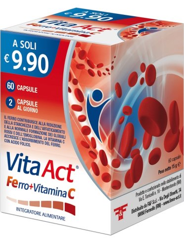 Vita act ferro + vitamina c integratore antiossidante 60 capsule