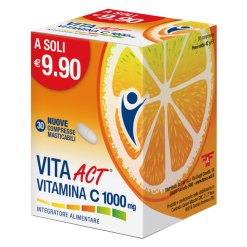 Vita Act Vitamina C 1000 mg Integratore Difese Immunitarie 30 Compresse Masticabili