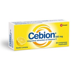 Cebion - Integratore di Vitamina C 500 mg Gusto Limone - 20 Compresse Masticabili