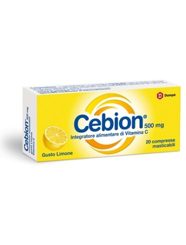 Cebion - integratore di vitamina c 500 mg gusto limone - 20 compresse masticabili
