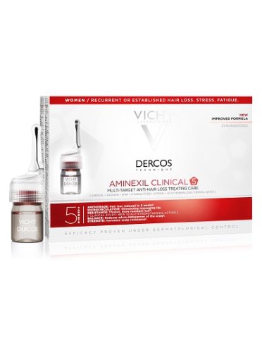 Vichy dercos aminexil intensive 5 - trattamento anti-caduta capelli donna - 21 fiale