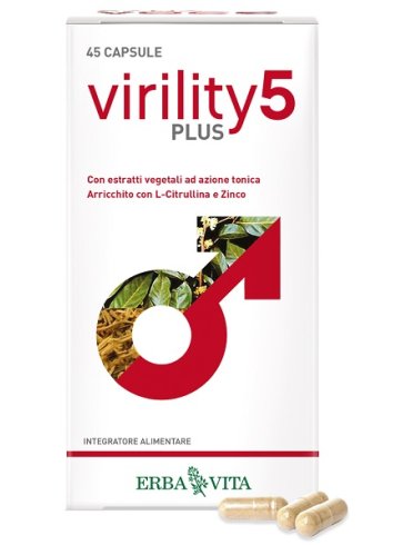 Virility 5 plus - integratore per disfunzione erettile - 45 capsule