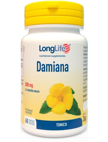 Longlife damiana 500 mg - integratore tonico - 60 capsule