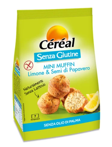 Cereal mini muffin limone e semi di papavero 7 monoporzioni Cereal mini muffin limone e semi di papavero 7 monoporzioni