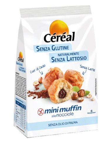 Cereal mini muffin alle nocciole senza glutine e lattosio 6monoporzioni