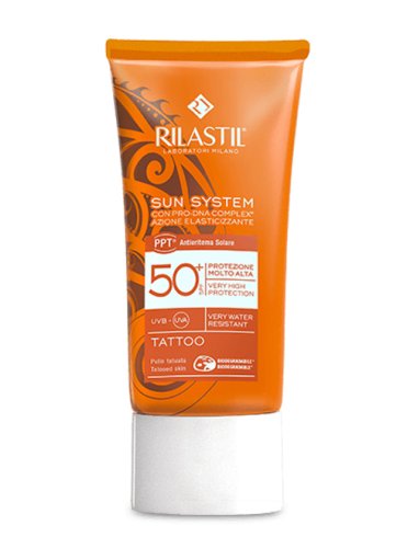 Rilastil sun system - crema solare per pelli tatuate protezione molto alta spf 50+ - 75 ml