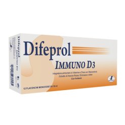 Difeprol Immuno D3 - Integratore Difese Immunitarie - 12 Flaconcini x 10 ml