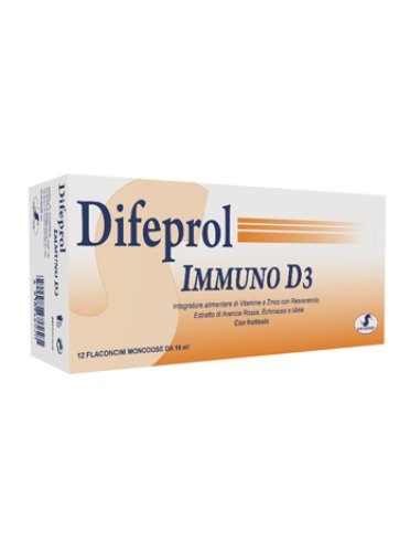 Difeprol immuno d3 - integratore difese immunitarie - 12 flaconcini x 10 ml