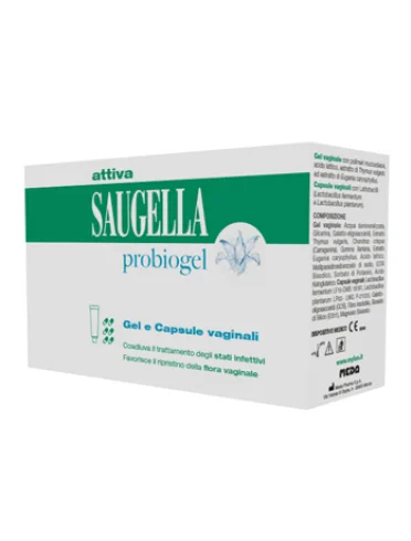 Saugella attiva probiogel cofanetto gel vaginale 30 ml + 6 capsule vaginali Saugella attiva probiogel cofanetto gel vaginale 30 ml + 6 capsule vaginali