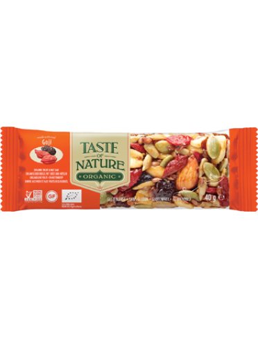 Taste of nature barretta al goji bio vegan ad alto contenutodi fibre 40 g