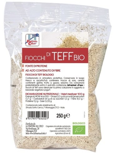 Fsc fiocchi di teff bio ad alto contenuto di fibra 250 g