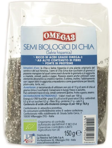 Omega 3 semi di chia bio 150g Omega 3 semi di chia bio 150g