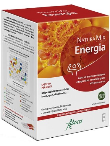 Aboca natura mix advanced energia - integratore energia fisica - 20 bustine