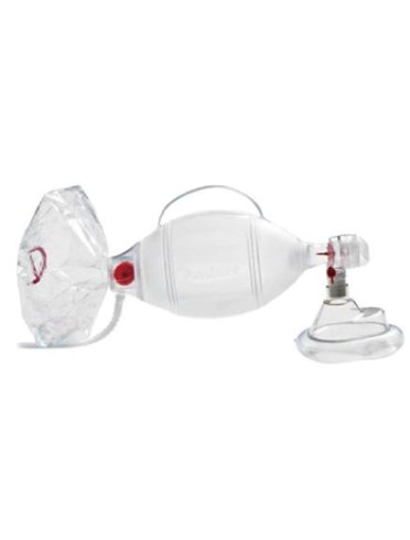 Pallone per rianimazione ambu monouso completo di maschera ereservoir