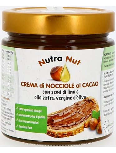 Nutra nut crema nocciole al cacao con semi di lino e olio extra vergine d'oliva 400 g