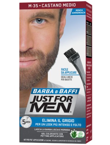 Just for men colorante  barba & baffi m35 castano medio