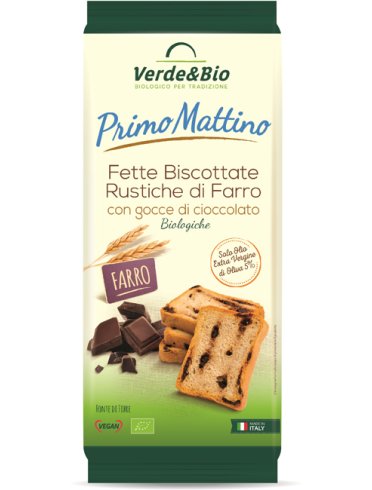 Verde&bio fette bio di farro con gocce di cioccolato 180 g