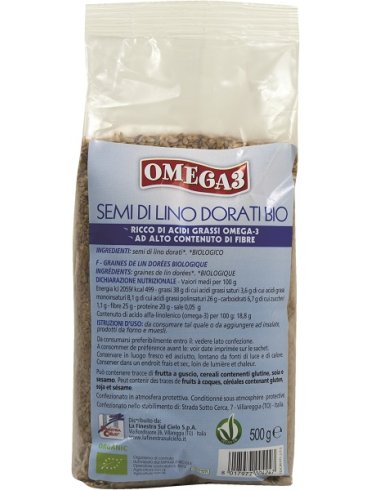 Fsc omega3 semi di lino dorati bio ad alto contenuto di fibra 500 g