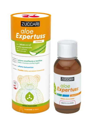 Zuccari aloe expertuss bambini - funzionalità delle vie respiratorie - 150 ml gusto ciliegia Zuccari aloe expertuss bambini - funzionalità delle vie respiratorie - 150 ml gusto ciliegia