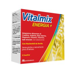 Vitalmix Energia + - Integratore con Arginina per Stanchezza e Affaticamento - 12 Bustine
