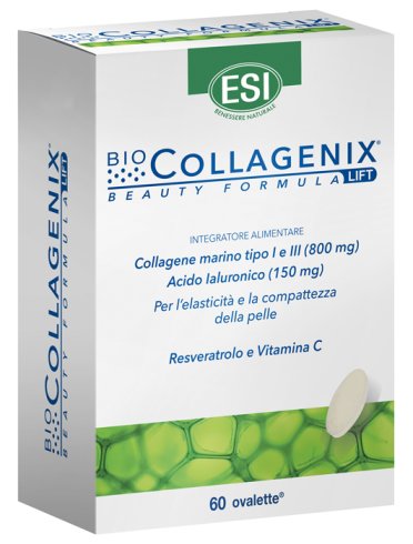 Esi biocollagenix - integratore di collagene marino per la cura della pelle - 60 ovalette