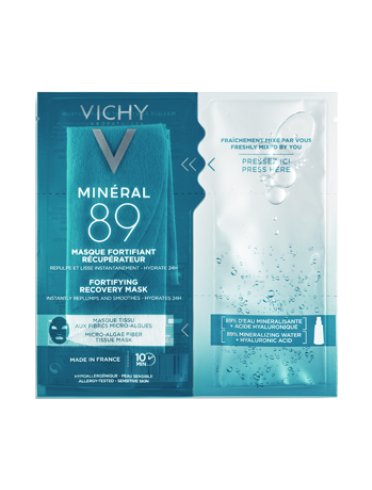Vichy mineral 89 - maschera viso in tessuto fortificante e riparatrice per pelle sensibile - 29 g