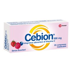Cebion - Integratore di Vitamina C 500 mg Senza Zucchero Gusto Frutti di Bosco - 20 Compresse Masticabili