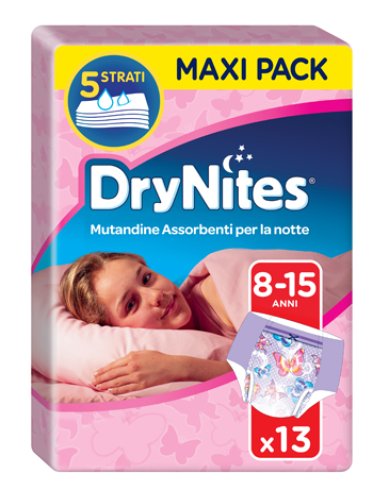 Drynites doppio pacco girl 8/15 anni peso 27-57kg 13 pezzi