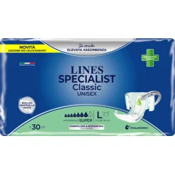 Lines Specialist Classic - Pannolone a Mutandina per Incontinenza Assorbenza Super - Misura Grande 30 Pezzi